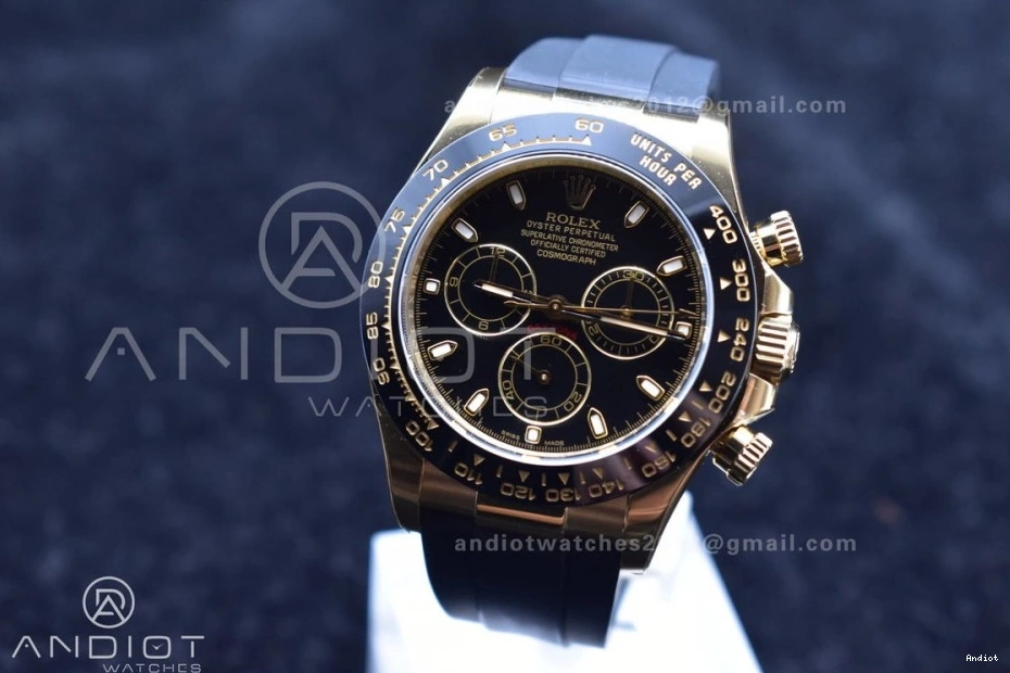 Dial 1:1 Best Rubber Daytona Strap SA on 759 Snug 116518 Edition Clean Oysterflex Black 0708